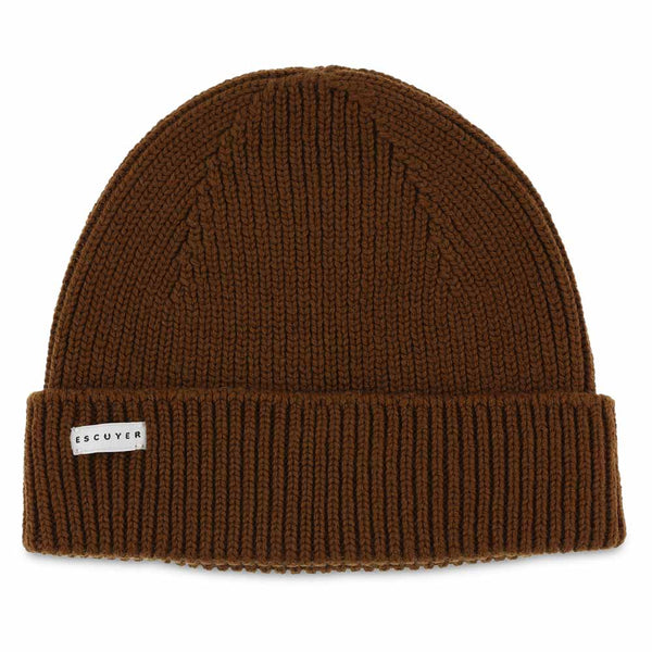 Ribbed Merino Beanie / Tobacco - Escuyer