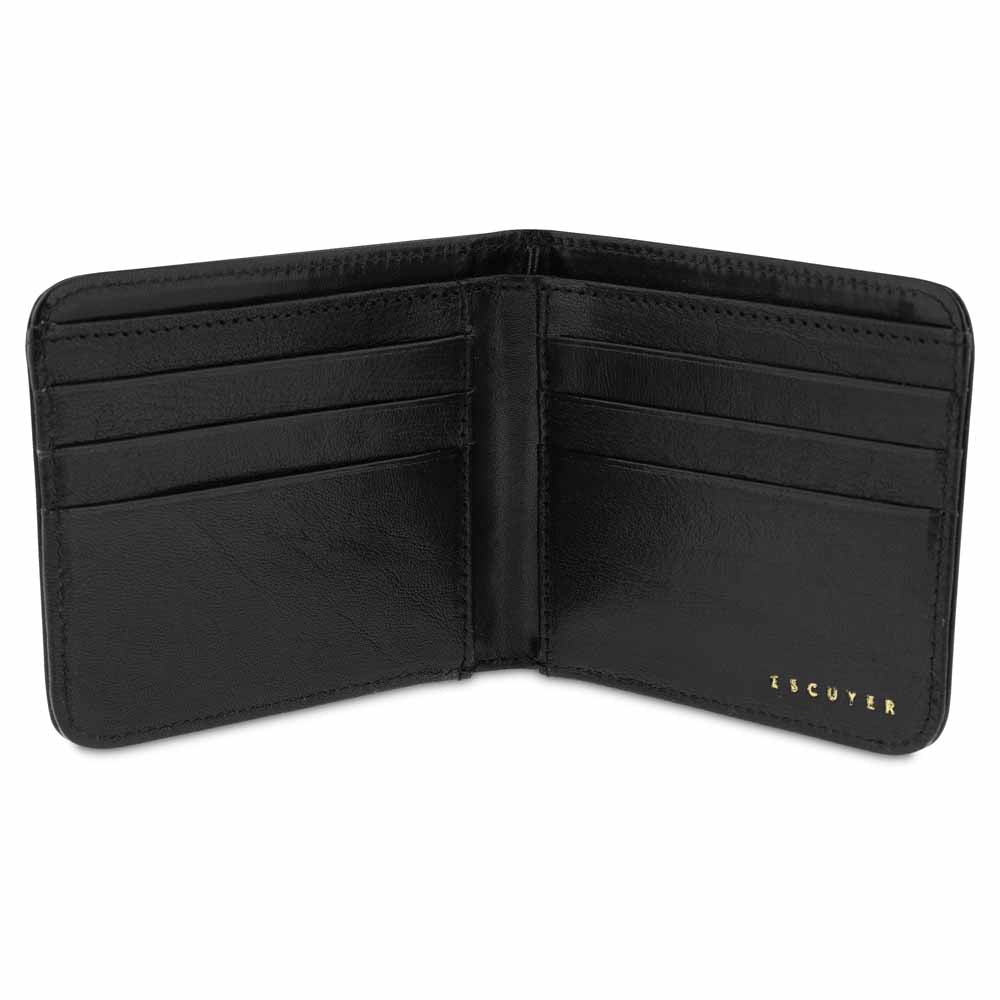 Leather Billfold Wallet - Black - Escuyer