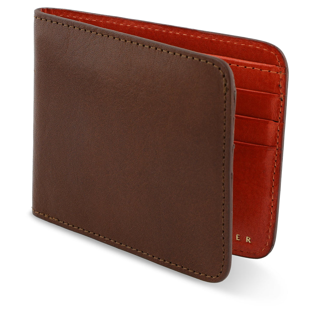 Leather Billfold Wallet - Cognac / Orange - Escuyer