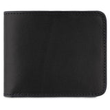 Escuyer black billfold wallet — Italian vegetable tanned leather exterior, front view