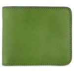 Escuyer jungle green billfold wallet — Italian vegetable tanned leather exterior, front view