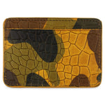 Escuyer crocodile cardholder showing croc-embossed texture over hand-dyed camouflage pattern