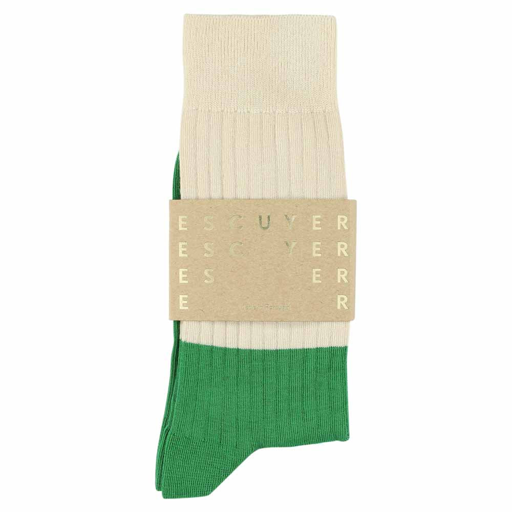 Men Colour Block Socks Ecru / Green detail - Escuyer