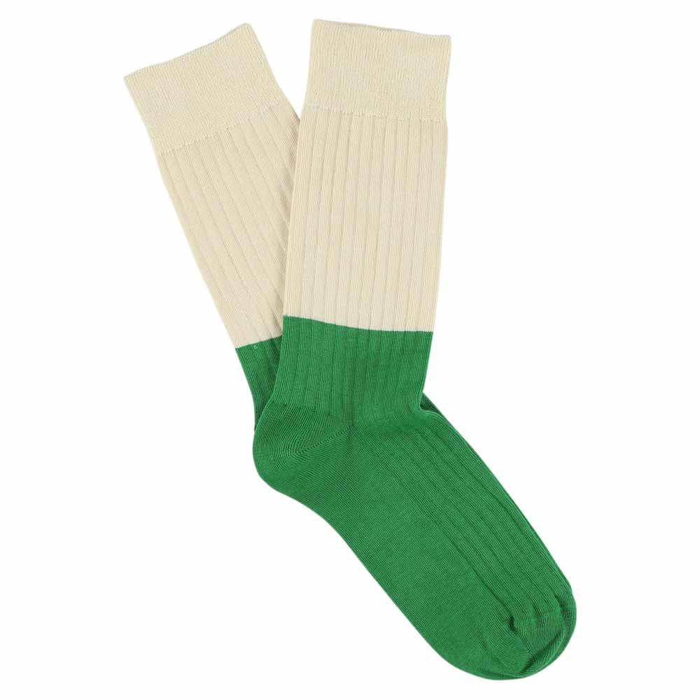Men Colour Block Socks Ecru / Green - Escuyer