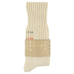 Men's ribbed crew socks with Escuyer logo, slub cotton, made in Portugal