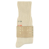 Men's ribbed crew socks with Escuyer logo, slub cotton, made in Portugal