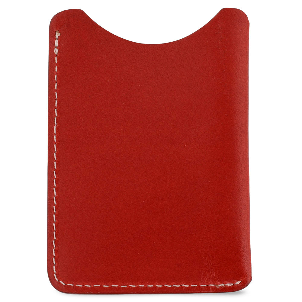 Leather Card Sleeve - Red