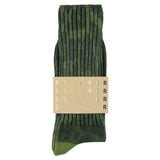 Men Leopard Crew Socks - Green