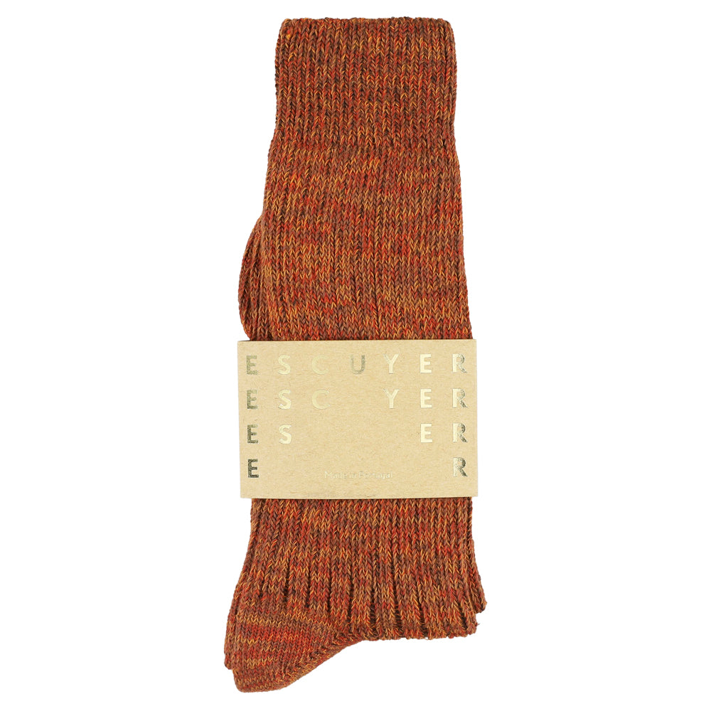 Men Melange Socks - Brick - Escuyer