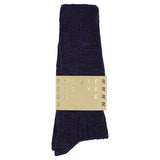 Escuyer purple and blue melange socks, crew length, made in Portugal