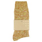 Escuyer yellow and orange melange socks, crew length, made in Portugal