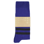 Men's Striped Socks Electric Blue & Black — Italian Cotton, Made in Portugal — Escuyer
