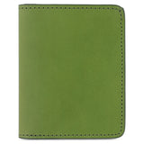 Escuyer jungle green slim leather wallet — Italian vegetable tanned leather, front view