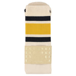 Unisex Tube Socks 3 Stripes Ecru Blue Yellow - Escuyer