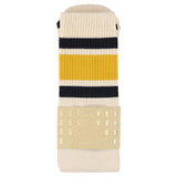 Unisex Tube Socks 3 Stripes Ecru Blue Yellow - Escuyer