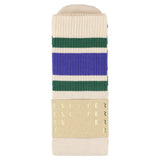 Unisex Tube Socks 3 Stripes Ecru Green Strong Blue - Escuyer