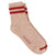 Escuyer Women Striped Ankle Socks in Pink and Red — cotton blend, hand-linked toe, made in Portugal