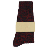 Escuyer women's navy and red melange socks, crew length, made in Portugal