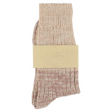Escuyer women's pink colour-blocked crew socks, made in Portugal