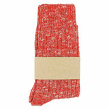 Escuyer women's orange melange socks, crew length, made in Portugal