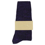 Escuyer women's purple and blue melange socks, crew length, made in Portugal