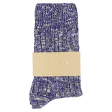 Escuyer women's royal blue melange socks, crew length, made in Portugal