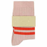 Women's Striped Socks Pink & Orange — Italian Cotton, Made in Portugal — Escuyer