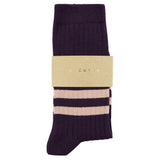 Women's Striped Socks Purple & Pink — Italian Cotton, Made in Portugal — Escuyer