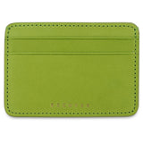 Escuyer clorofilla leather cardholder — handmade vegetable tanned leather card case, front view