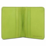 Escuyer clorofilla slim wallet open — 6 card slots in natural leather interior