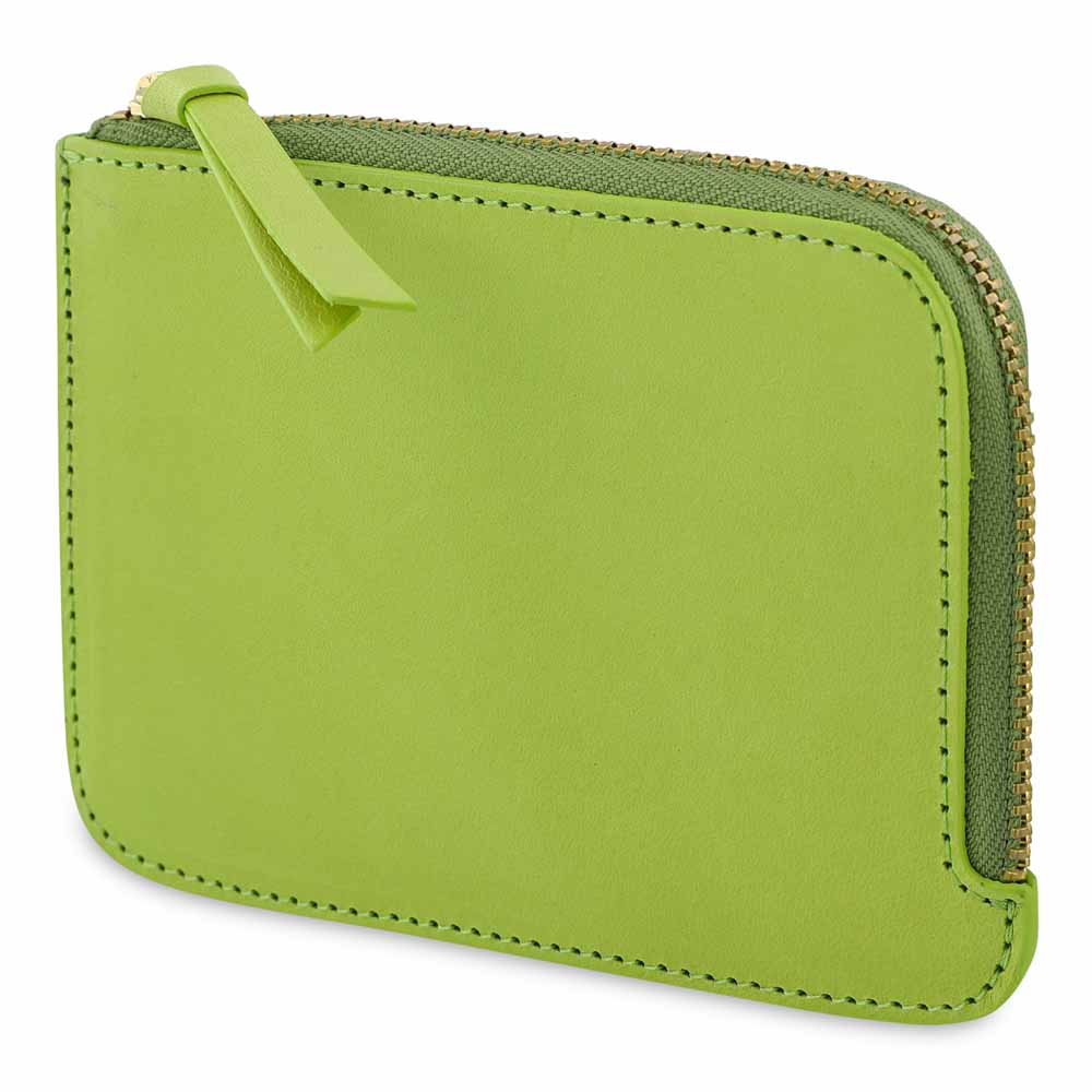 Escuyer clorofilla leather zip wallet — Italian veg-tanned leather, closed front view