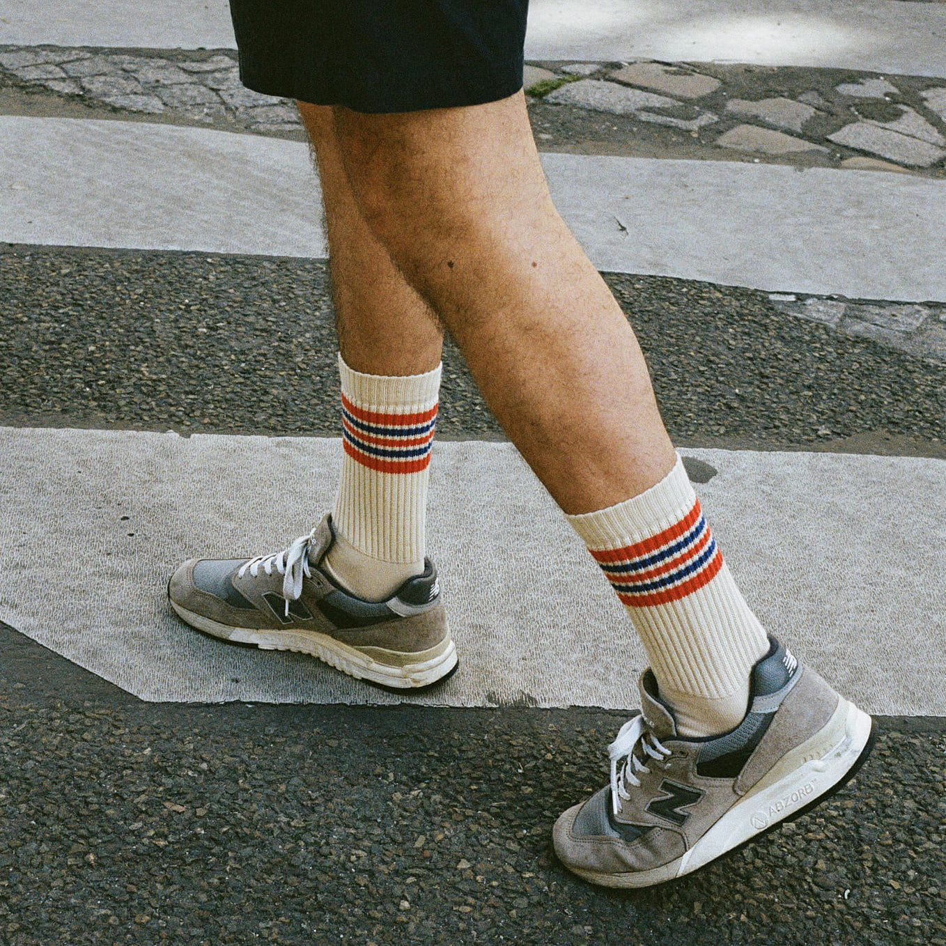 Striped Cotton Socks made in Europe (Portugal). Inspired by sport kits of the 1970s