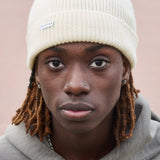 Ribbed Merino Wool Beanie / Cream