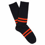 Men's Striped Socks Blue & Orange — Italian Cotton, Made in Portugal — Escuyer