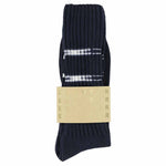 One-of-a-kind men's indigo dyed crew socks, hand-dyed, made in Portugal by Escuyer