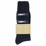 One-of-a-kind men's indigo dyed crew socks, hand-dyed, made in Portugal by Escuyer