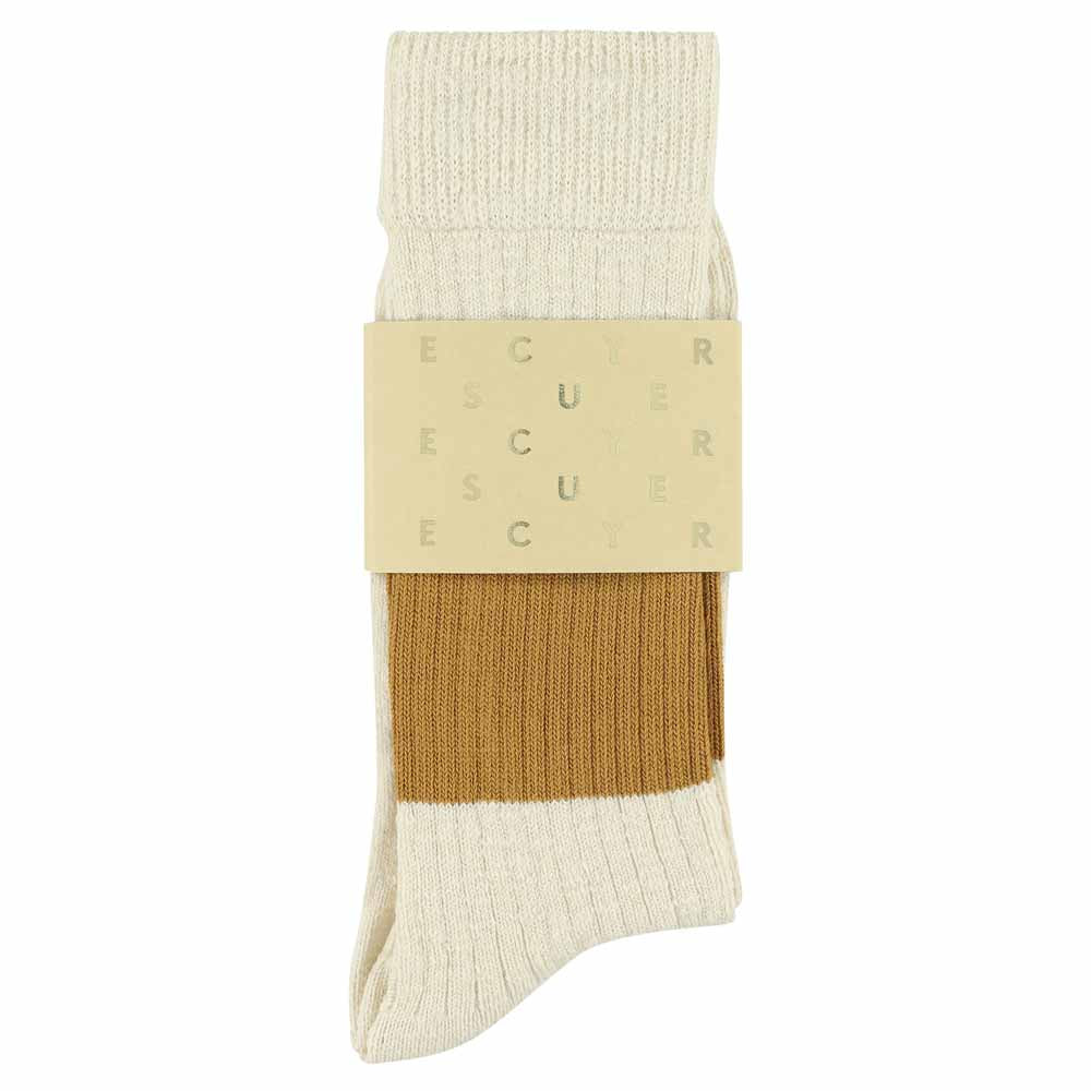 Melange Band Socks - Ecru / Mustard - Escuyer