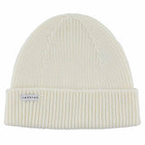 Cream ribbed merino wool beanie by Escuyer