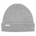 Light grey ribbed merino wool beanie by Escuyer