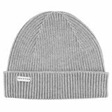 Light grey ribbed merino wool beanie by Escuyer
