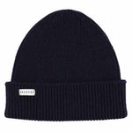 Navy ribbed merino wool beanie by Escuyer