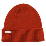Orange ribbed merino wool beanie by Escuyer