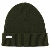 Khaki ribbed merino wool beanie by Escuyer