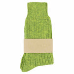 Escuyer women's lime melange socks, crew length, made in Portugal