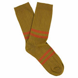 Women's Striped Socks Bronze & Yellow — Italian Cotton, Made in Portugal — Escuyer