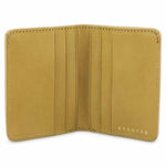 Escuyer desert slim wallet open — 6 card slots in natural leather interior