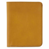 Escuyer mustard slim leather wallet — Italian vegetable tanned leather, front view