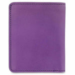 Escuyer violet slim leather wallet — Italian vegetable tanned leather, front view