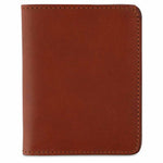 Escuyer cognac slim leather wallet — Italian vegetable tanned leather, front view