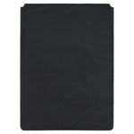Escuyer black and dark blue leather MacBook sleeve — dark blue back panel, two-tone Italian veg-tanned leather
